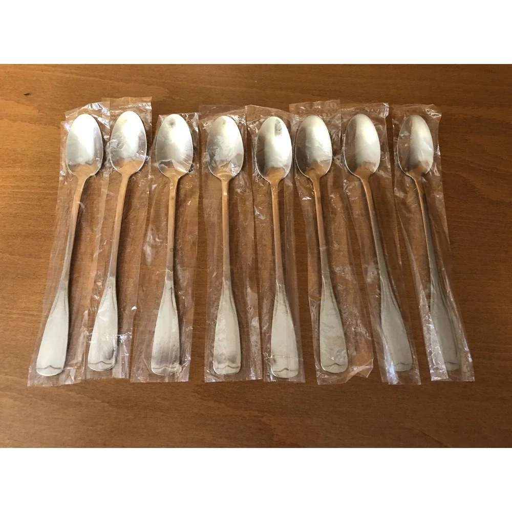 Lot Of 8 Brand Ware 283 Ice Tea Spoons Stainless‎ Steel New